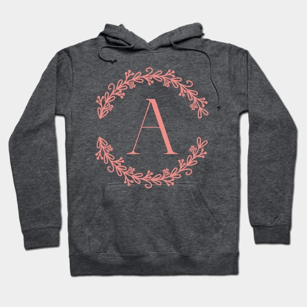 Pink Monogram- Letter A Hoodie by RosegoldDreams